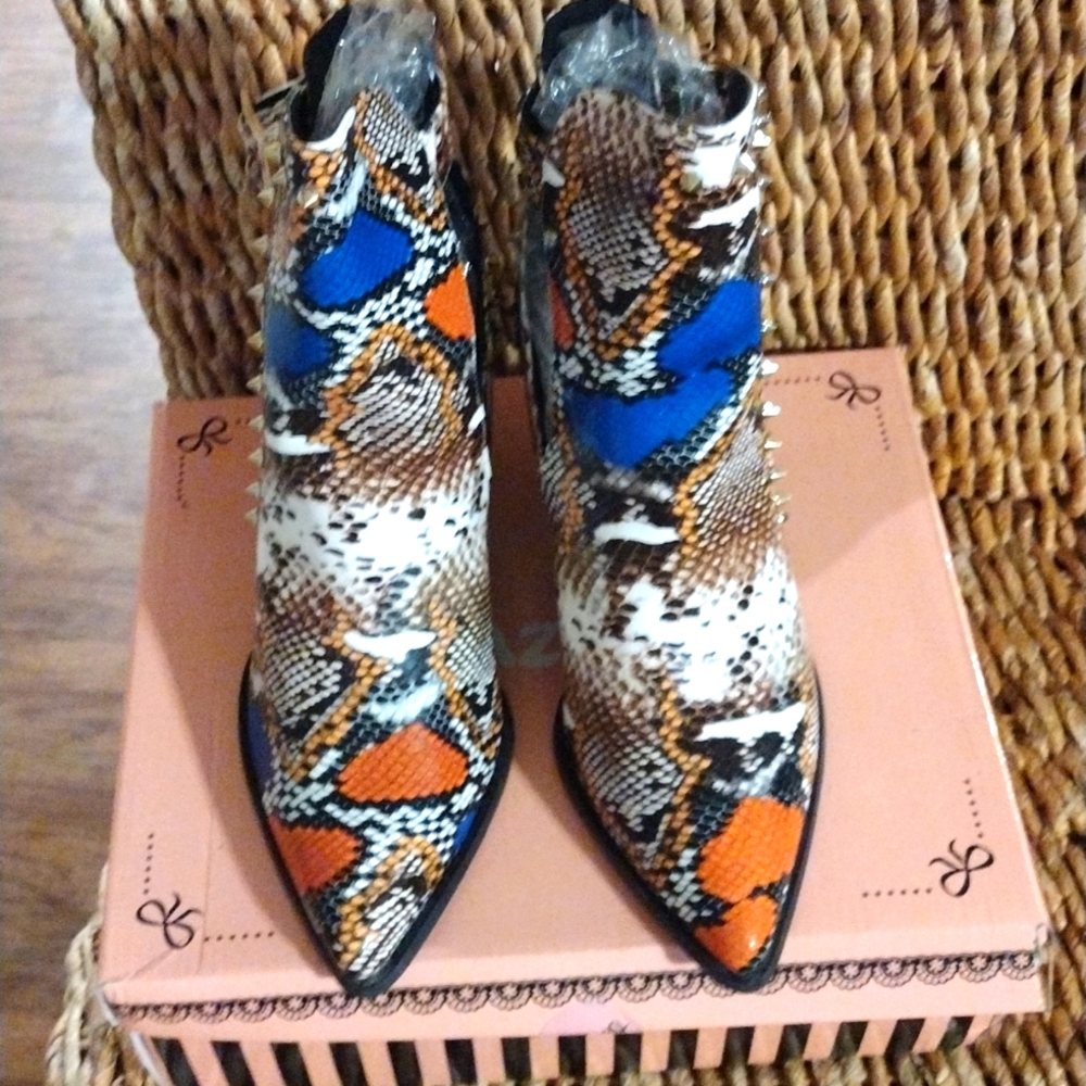 Snakeskin booties